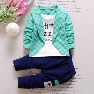Fancy Blazer 3 set suit green and Navi