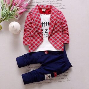 Fancy Blazer 3 set suit peach and  Navi