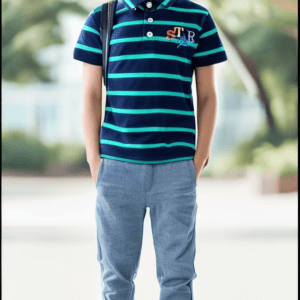 Kids Wear: Stylish Green Lining t shirt