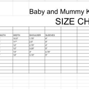 Size Chart for Boy’s Green T-Shirt with Best Friend Embroidery (1Y–6Y) – Baby and Mummy Australia