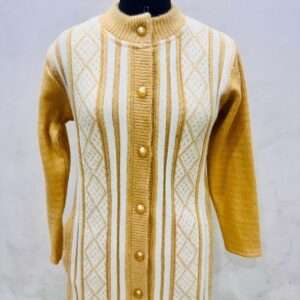 Golden and white long designer Cardigen