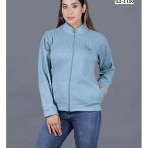 Sky blue zipper sweat shirt