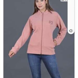 Pink zipper sweat shirt